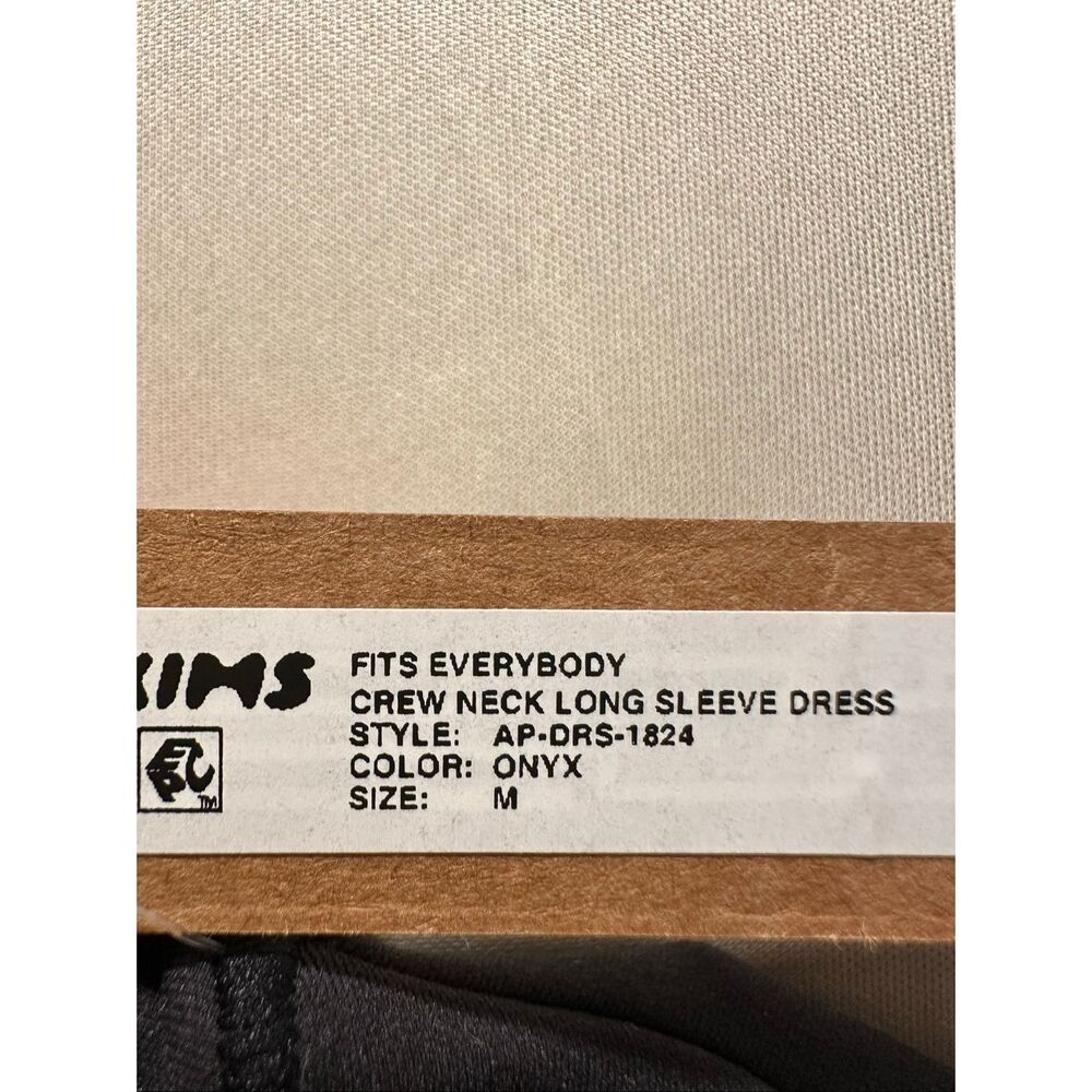 SKIMS Fits Everybody Crew Neck Long Sleeve Maxi Dress Onyx Black Size M, NWT - Picture 5 of 6